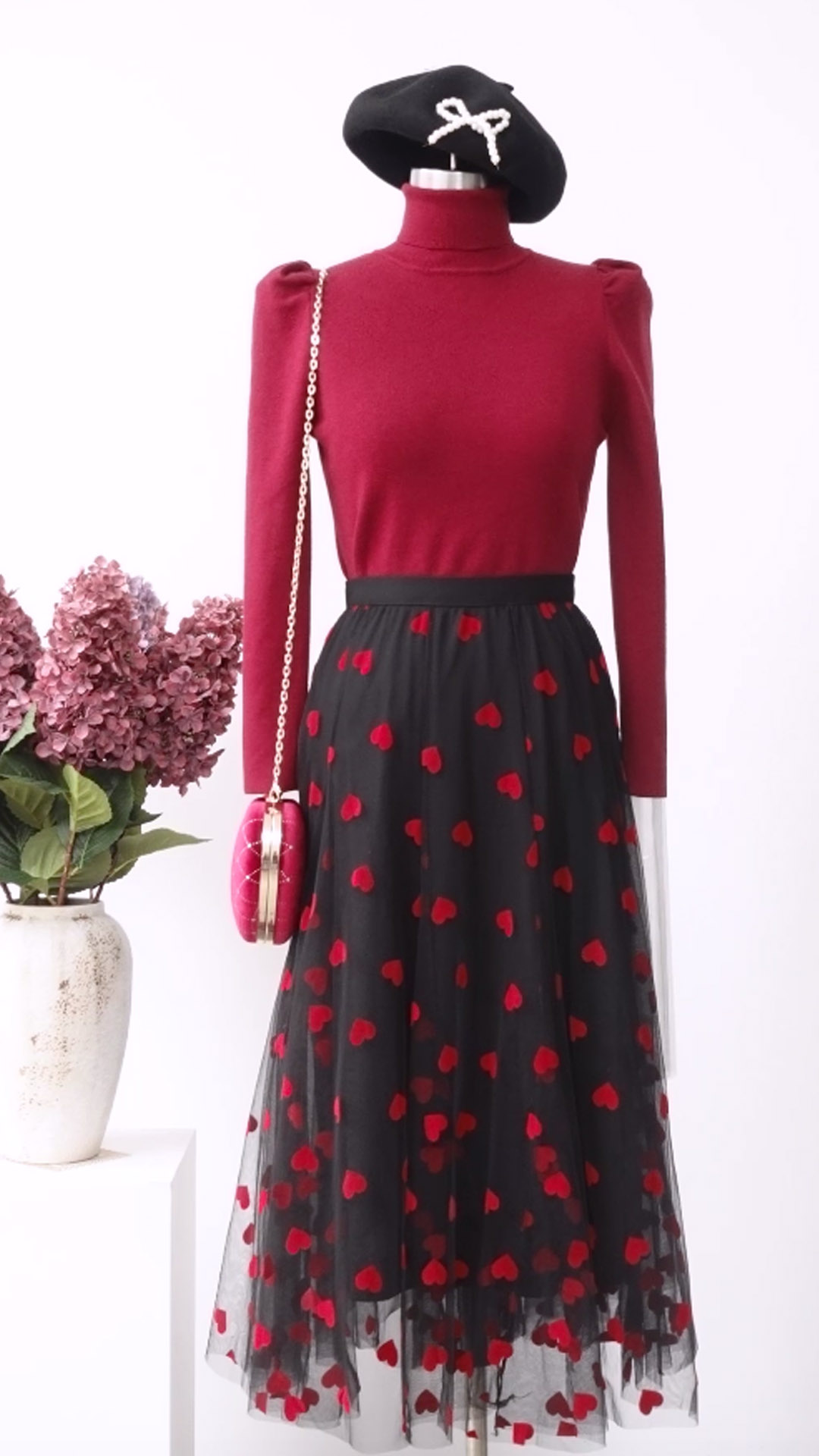 Amazon.com: CHICWISH Women Valentines 3D Red Heart Print